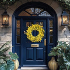 24 Inch Spring Wreath for Front Door, Artificial Yellow Forsythia Flower Grapevine Wreath for All Seasons, alternate view 7