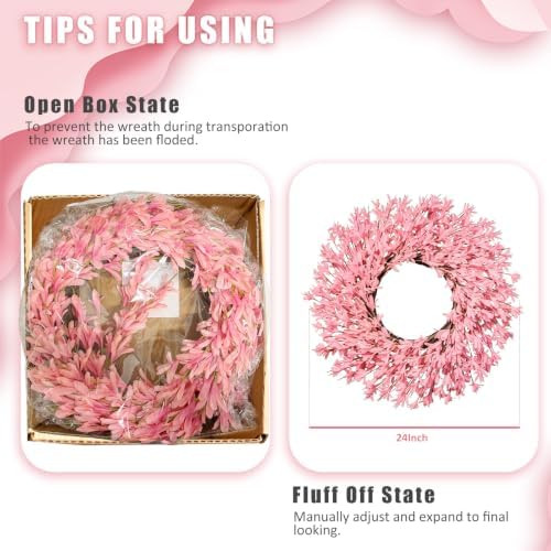 24 Inch Spring Wreaths for Front Door Large Easter Valentines, alternate view 4