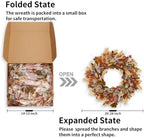 24 Inch Woodland Fall Wreath, Rustic Farmhouse Autumn Wreath with Frosted Pinecones, Bunny Tail Grass, Acorns &, alternate