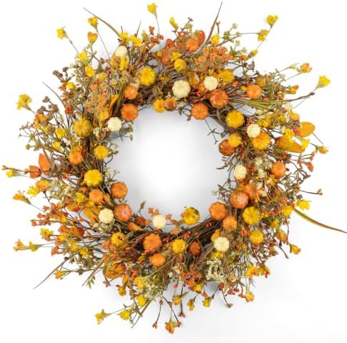 24 Inches Fall Wreath Fall Wreaths for Front Door Thanksgiving Wreath