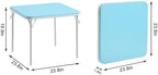 24'' Kids Folding Activity Card Table, with Ultra Soft Padded Tabletop, 1 Piece, Blue & White, alternate view 2