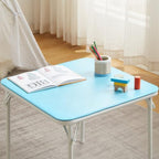 24'' Kids Folding Activity Card Table, with Ultra Soft Padded Tabletop, 1 Piece, Blue & White, alternate view 4