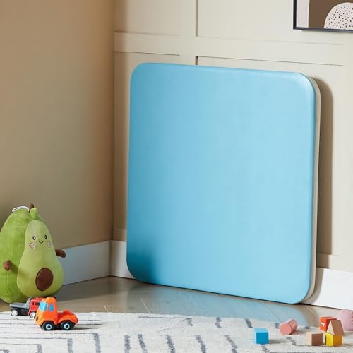 24'' Kids Folding Activity Card Table, with Ultra Soft Padded Tabletop, 1 Piece, Blue & White, alternate view 6