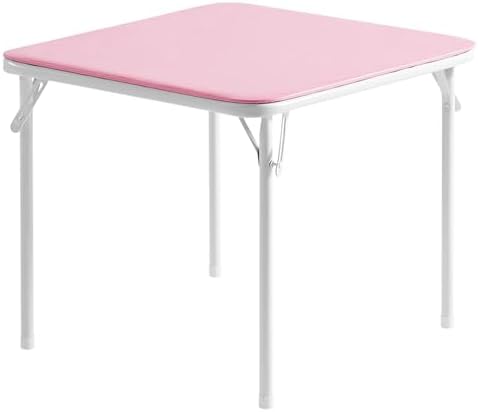 24'' Kids Folding Activity Card Table, with Ultra Soft Padded Tabletop, 1 Piece, Pink in Pink