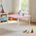 24'' Kids Folding Activity Card Table, with Ultra Soft Padded Tabletop, 1 Piece, Pink in Pink, alternate view 2