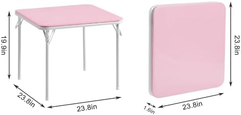 24'' Kids Folding Activity Card Table, with Ultra Soft Padded Tabletop, 1 Piece, Pink in Pink, alternate view 3