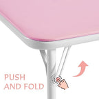 24'' Kids Folding Activity Card Table, with Ultra Soft Padded Tabletop, 1 Piece, Pink in Pink, alternate view 5