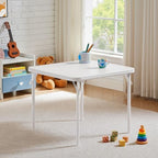 24'' Kids Folding Activity Card Table, with Ultra Soft Padded Tabletop, 1 Piece, White in White, alternate view 2