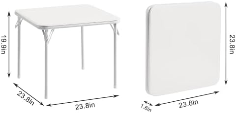 24'' Kids Folding Activity Card Table, with Ultra Soft Padded Tabletop, 1 Piece, White in White, alternate view 3