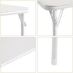 24'' Kids Folding Activity Card Table, with Ultra Soft Padded Tabletop, 1 Piece, White in White, alternate view 4
