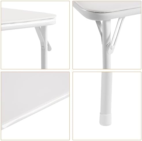 24'' Kids Folding Activity Card Table, with Ultra Soft Padded Tabletop, 1 Piece, White in White, alternate view 4