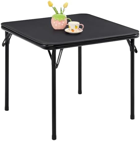 24" Kids Folding Card Table, Soft Padded Top, 1 Piece, Black in Black