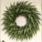 24" Lifelike Touch Artificial Christmas Cedar Wreath for Front Door Decor