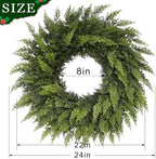 24" Lifelike Touch Artificial Christmas Cedar Wreath for Front Door Decor, alternate view 2