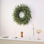 24" Lifelike Touch Artificial Christmas Cedar Wreath for Front Door Decor, alternate view 6