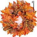 24 lnch Artificial Fall Wreath for Front Door Autumn Wreath with Hanger