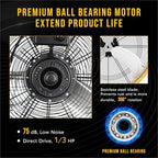 24" Metal Drum Fan - High Velocity, 7700 CFM, 3-Speed, Heavy Duty for Industrial & Commercial Use, 1/3 HP Motor, alternate