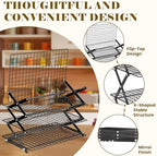 24% OFF 4 Tier Collapsible Cooling Rack - Adjustable Black Stainless Steel Baking Rack with Mesh Leak Proof, alternate view 4