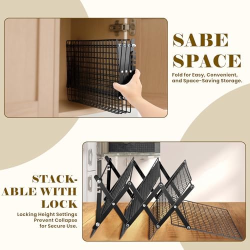 24% OFF 4 Tier Collapsible Cooling Rack - Adjustable Black Stainless Steel Baking Rack with Mesh Leak Proof, alternate view 5