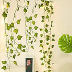 24 Pack 168Ft Artificial Ivy Garland, 200 LED Lights Fake Vines UV Resistant Greenery Leaves Fake Plants Hanging, alternate