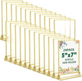 24 Pack 5"x7" Acrylic Sign Holders with 3mm Gold Border in Gold