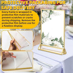 24 Pack 5"x7" Acrylic Sign Holders with 3mm Gold Border in Gold, alternate view 6