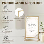 24 Pack Acrylic Sign Holder 4 x 6, Double Sided Gold Picture Frame Stand up Table Top Sign Holders, Clear, alternate view 3