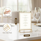 24 Pack Acrylic Sign Holder 4 x 6, Double Sided Gold Picture Frame Stand up Table Top Sign Holders, Clear, alternate view 4