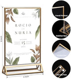 24 Pack Acrylic Sign Holder 4x6 Gold Frames, Wedding Table Number Holders Double Sided Vertical Clear Display, alternate view