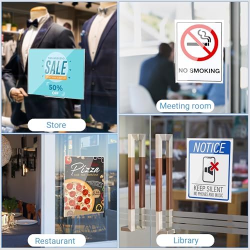 24 Pack Acrylic Sign Holder 8.5 x 11 Wall Mount, Vertical & Horizontal Use, Wall Sign Holders Memo Document Menu, alternate