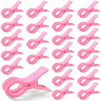 24 Pack Balloon Arch Clips for Backdrop, 3.5 Inch Pink Spring Clamps