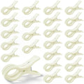 24 Pack Balloon Arch Clips for Backdrop, 3.5 Inch White Spring Clamp