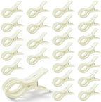 24 Pack Balloon Arch Clips for Backdrop, 3.5 Inch White Spring Clamp