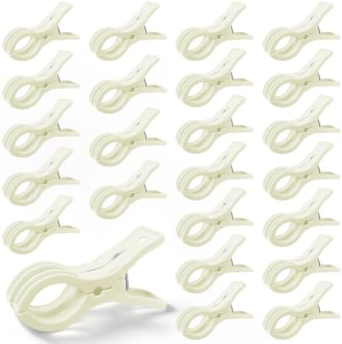 24 Pack Balloon Arch Clips for Backdrop, 3.5 Inch White Spring Clamp