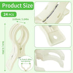 24 Pack Balloon Arch Clips for Backdrop, 3.5 Inch White Spring Clamp, alternate view 2