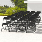 24 Pack Black Folding Chairs for School Events Wedding Party Picnic