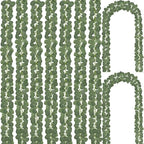 24 Pack Eucalyptus Garland, Artificial Greenery Garland Faux Eucalyptus Leaves Table Vines for Wedding Backdrop