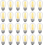 24 Pack S14 LED Outdoor String Light Bulbs, Warm White, E26 Base in Warm White