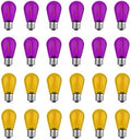 24 Pack S14 Orange and Purple Light Bulbs for String Lights