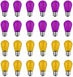 24 Pack S14 Orange and Purple Light Bulbs for String Lights