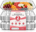 24-Pack Serving Tray - 9x13 Inches Disposable Rectangular Plastic Food Tray for Parties and Events - Clear