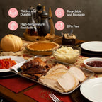 24-Pack Serving Tray - 9x13 Inches Disposable Rectangular Plastic Food Tray for Parties and Events - Clear, alternate view 5