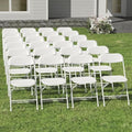 24 Pack White Folding Chairs for School Events Wedding Party Picnic