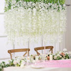 24 Pack Wisteria Hanging Flowers, 3.6 Feet/Pcs White Wisteria Artificial Flowers, Fake Flowers Garland, Hanging, alternate