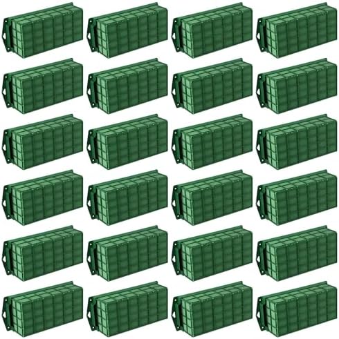24 Packs Floral Foam Cage Rectangle Flower Cage Holders with Floral Foam Flower Arrangement Supplies for Fresh