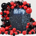 24 Panels Black Shimmer Wall Backdrops, Square Sequins Backdrops with 3D Effect, Large Photo backdrops for, alternate view 2