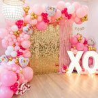 24 Panels Light Gold Shimmer Wall Backdrops, Square Sequins Backdrops with 6D Effect, Large Photo backdrops for