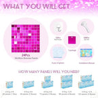 24 Panels Rose Red Shimmer Wall Backdrops, Square Sequins Backdrops with 6D Effect, Large Photo backdrops for, alternate view