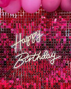 24 Panels Rose Red Shimmer Wall Backdrops, Square Sequins Backdrops with 6D Effect, Large Photo backdrops for, alternate view