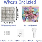 24 Panels Shimmer Wall Backdrops, Square Sequins Backdrops with 6D Effect, Large Photo backdrops for Birthday, alternate view